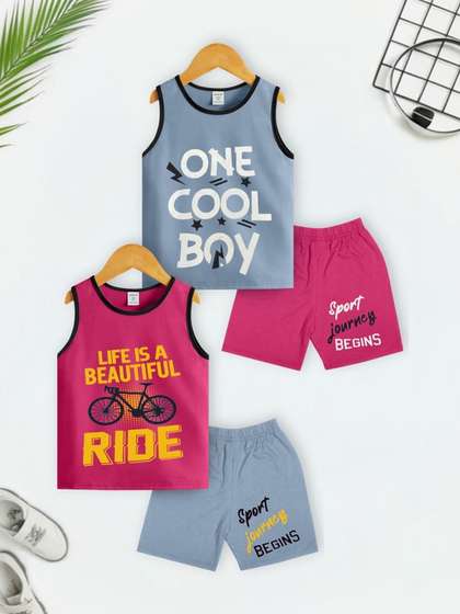 Sandoll Unisex Kids
                    Printed T-shirt with Shorts