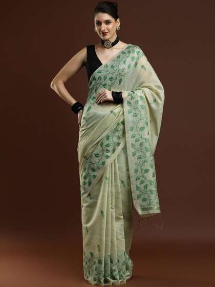 House of Pataudi
                        Woven Design Chanderi Sarees With Blouse Piece