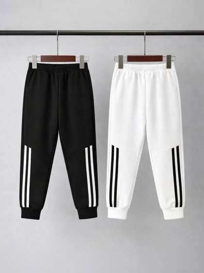 Kiditude Pack of 2
                    Regular Fit Striped Training Joggers