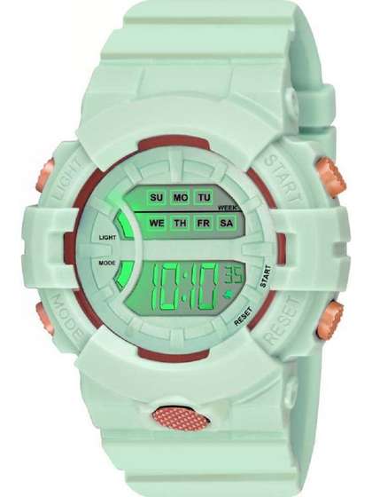 Brostin Boys Dial &
                    Straps Digital Alarm Watches Green Sporty Watch