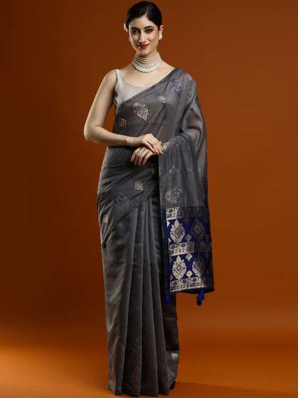 House of Pataudi
                        Woven Design Muga Sarees With Blouse Piece