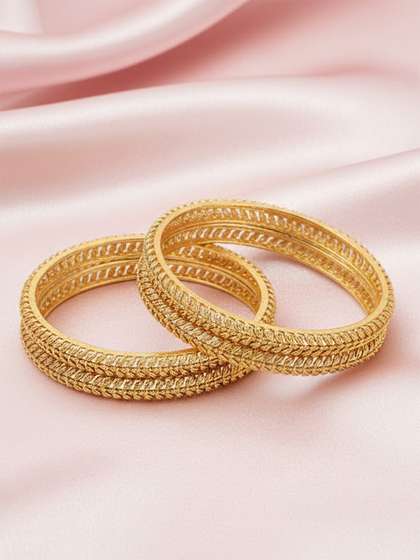 Set Of 4 Gold-Plated Bangles