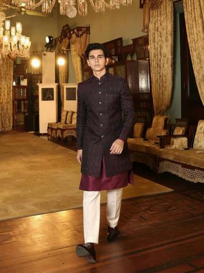 KISAH Men Cotton
                        Kurta & Indowestern Sherwani with Trousers
                        Set