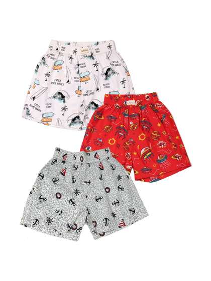 CLLING Unisex Kids
                      Printed Loose Fit Shorts