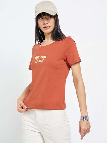 Honey by Pantaloons
                        Women Typography Printed T-shirt