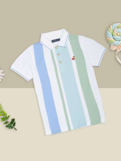 Pantaloons Junior
                        Boys Striped Printed Spread Collar Shirt