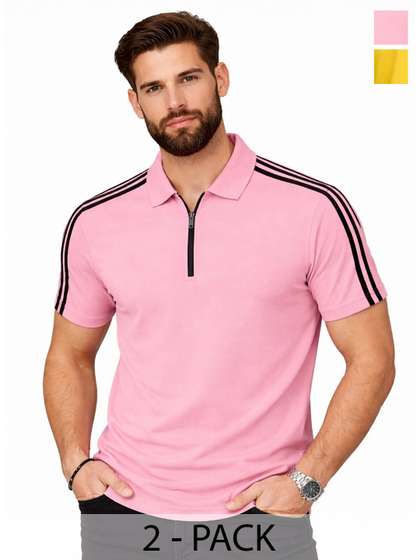 Organic Chics Men Dri-FIT Polo Collar Slim Fit T-shirt