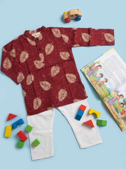 Biglilpeople Boys Ethnic
                    Motifs Printed Regular Kurta with Trousers