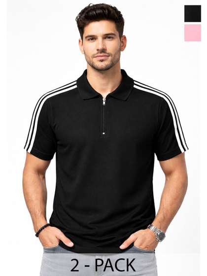 Organic Chics Men Dri-FIT Polo Collar Slim Fit T-shirt
