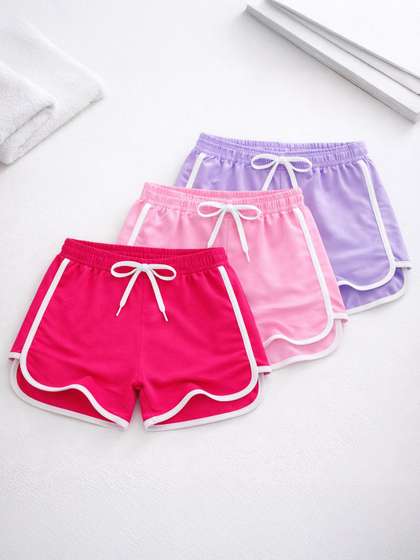 KEESOR Girls Pack of 3
                      multi color Shorts