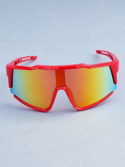 DukieKooky Unisex Kids
                    Yellow Lens & Red Sports Sunglasses with
