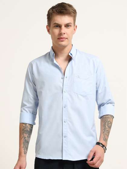 MOHICANS Sky Blue
                        Classic Slim Fit Pure Cotton Casual Shirt