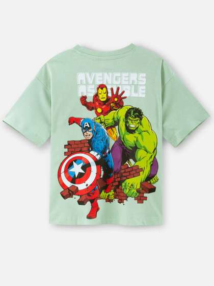 Nap Chief Kids Unisex
                    Marvel Avengers Printed Cotton Oversized T-shirt