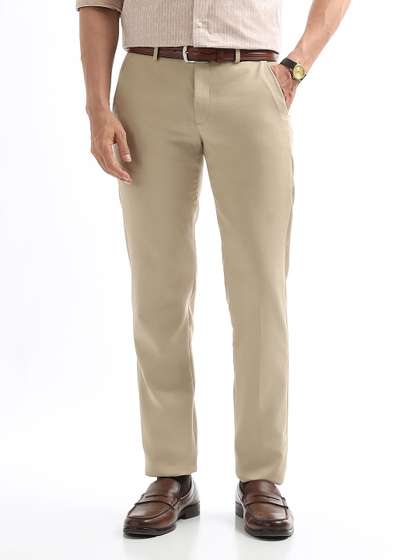 Arrow Men Hudson
                        Tailored Fit Self Design Formal Trousers