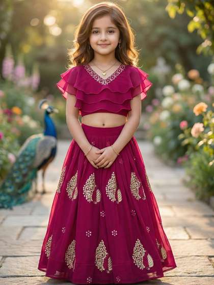 KALINI Girls
                        Embellished Sequinned Ready to Wear Lehenga
                        &