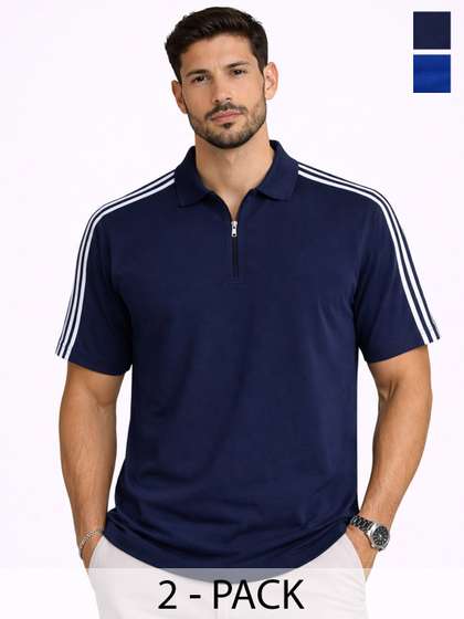 Organic Chics Striped Polo Regular Fit Tee