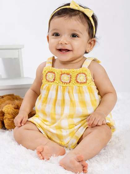 Somersault Infant Girls
                Checked Pure Cotton Bodysuit