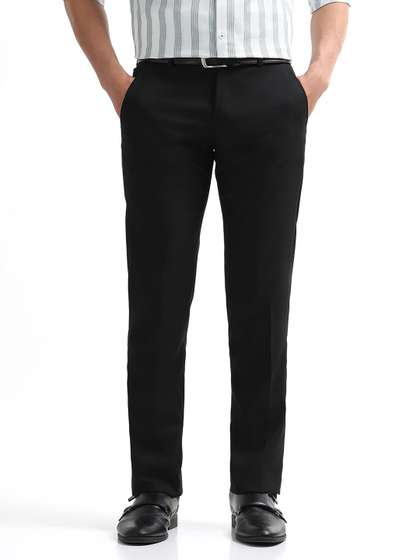 Arrow Men Hudson
                          Tailored Fit Checked Formal Trousers