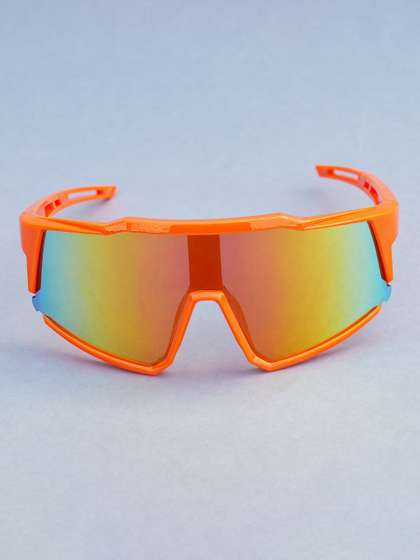 DukieKooky Unisex Kids
                    Yellow Lens & Orange Sports Sunglasses with
