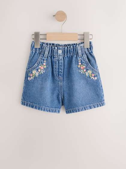 NEXT Girls Washed Denim Shorts