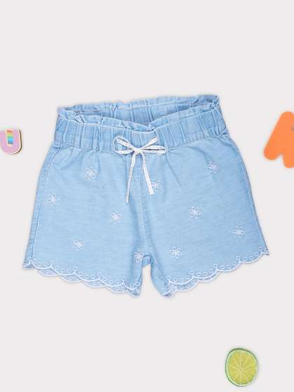 Pantaloons Junior Girls
                    Embellished Cotton Shorts