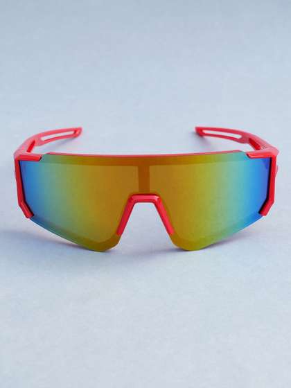 DukieKooky Unisex Kids
                      Yellow Lens & Red Sports Sunglasses with
