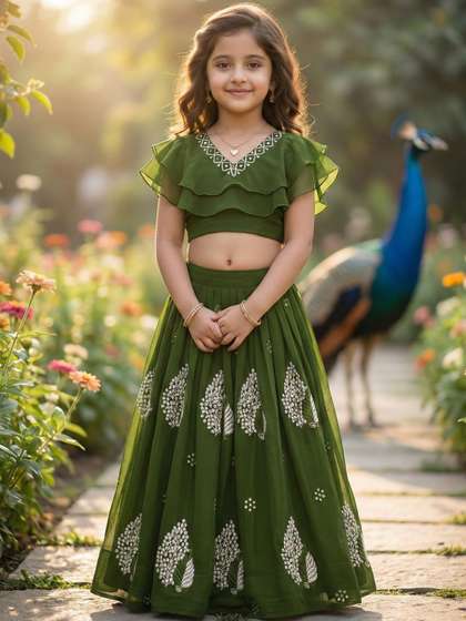 KALINI Girls
                      Embellished Sequinned Ready to Wear Lehenga &