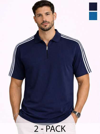 Organic Chics Striped Polo Regular Fit Tee
