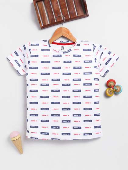 HRX by Hrithik Roshan
                    Boys Brand Logo Printed Rapid Dry Sports T-shirt
