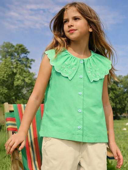 Somersault Girls Peter
                    Pan Collar Pure Cotton Top