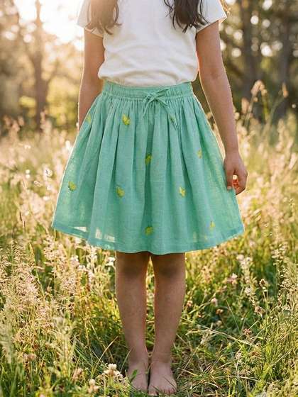 Somersault Girls
                      Cotton Blend Cotton Cambric Floral Mini A-Line
                      Skirt