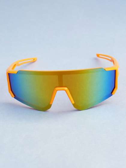 DukieKooky Unisex Kids
                    Yellow Lens & Orange Sports Sunglasses with