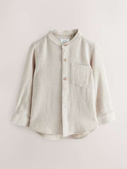 NEXT Boys Grandad
                      Collar Linen Mix Casual Shirt