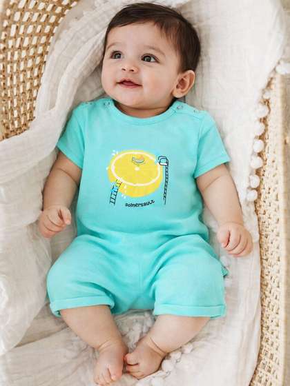 Somersault Infant Boys
                      Printed Cotton Rompers