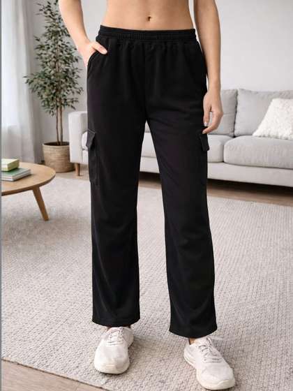 ERUDITE CLUB Women Solid Cargo Pants