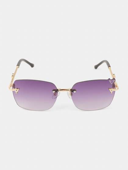DukieKooky Unisex Kids
                    Purple Lens & Gold-Toned Square Sunglasses with