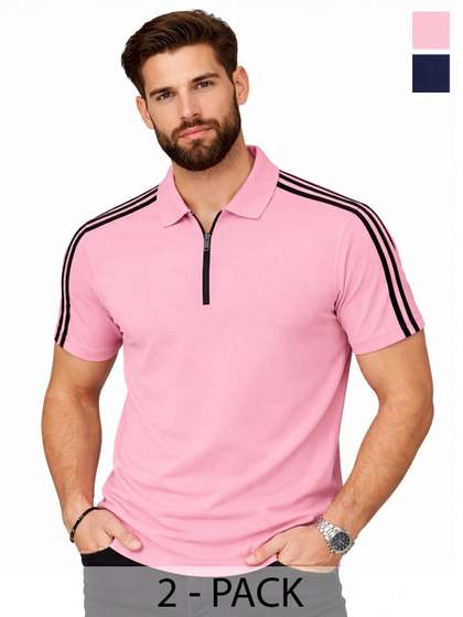 Organic Chics Men Dri-FIT Polo Collar Slim Fit T-shirt