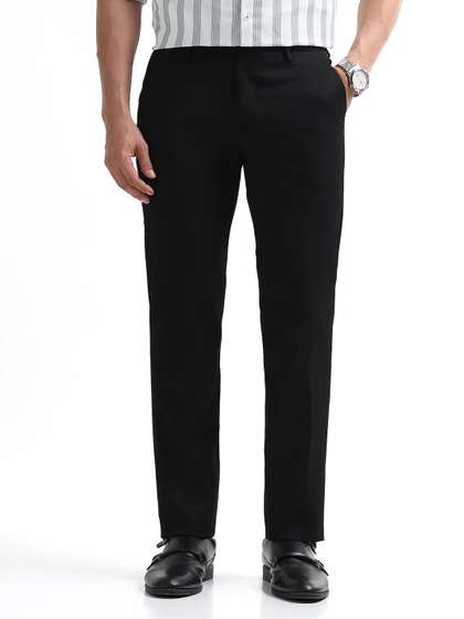 Arrow Men Hudson
                          Tailored Fit Self Design Formal Trousers