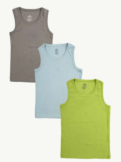 KiddoPanti Boys Pack of
                    3 Assorted Cotton Blend Undershirt