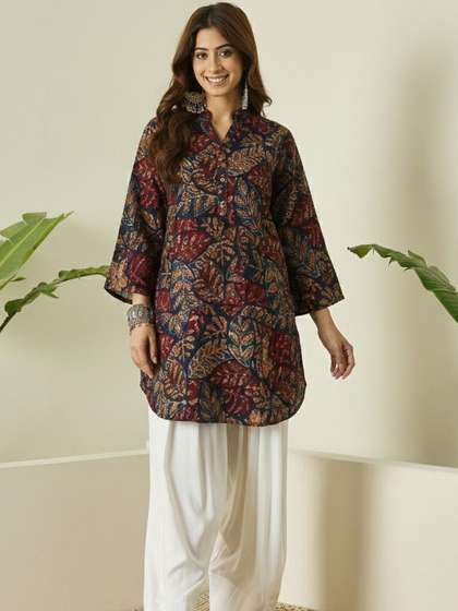 InWeave Women
                          Ethnic Motifs Printed Regular Kurti with
                          Patiala