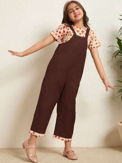 Bugandbees Girls Basic
                    Jumpsuit with Embellished