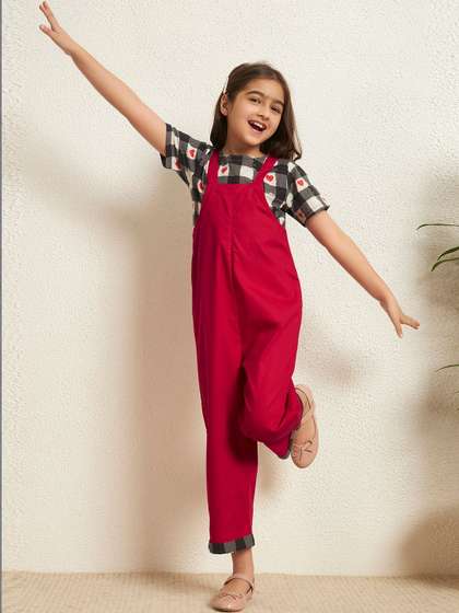 Bugandbees Girls Basic
                      Jumpsuit