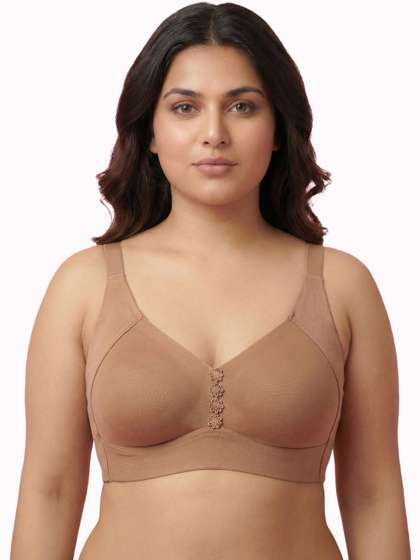 Invisi-Soft Cotton
                          Non-Padded Plus-Size Non-Wired Bonded Bra With
                          M-frame Neckline