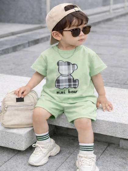 BLARY FASHION PLANET
                    Unisex Kids Printed T-shirt with Shorts