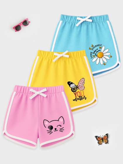 YK Girls Humour and
                      Comic Printed Shorts