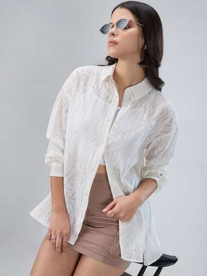 Mystere Paris Semi Sheer Casual Shirt