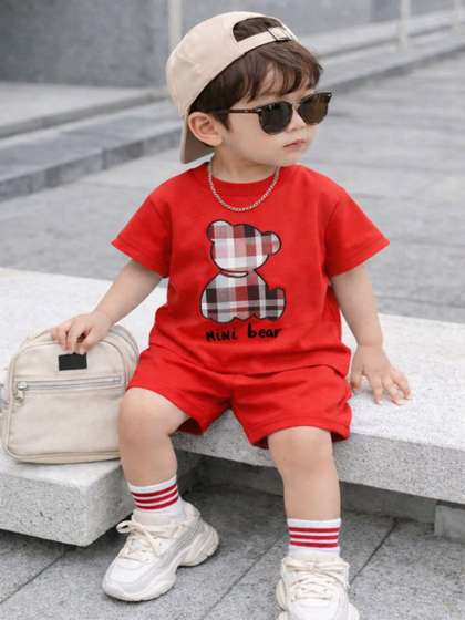 BLARY FASHION PLANET
                    Unisex Kids Printed T-shirt with Shorts