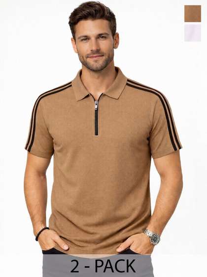 Organic Chics Men Dri-FIT Polo Collar Slim Fit T-shirt