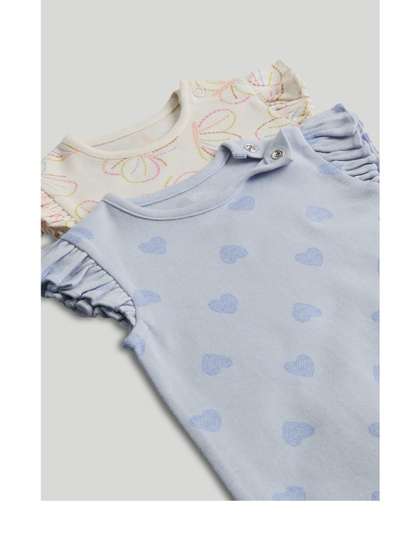 mothercare Girls Pack Of
                    2 Printed Pure Cotton Rompers