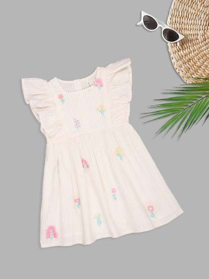Pantaloons Baby Floral
                    Flutter Sleeve Fit & Flare Dress